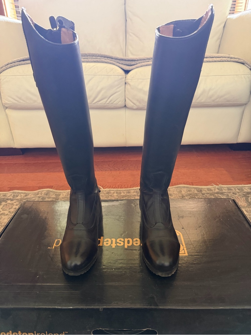 Women's Tall Black Leather Riding Boots